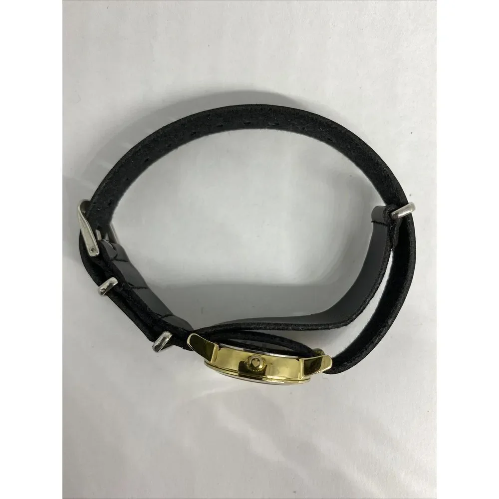 Kate Spade New York 0794 Women Black Leather Analog Gold Dial Quartz Watch XX563